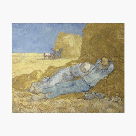 Vincent Van Gogh Painting - The Siesta (after Millet) Art Board Print