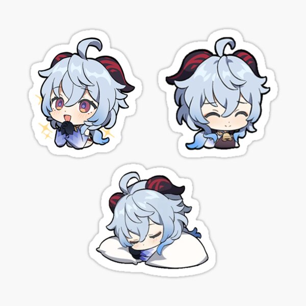 Item preview, Ganyu Genshin Impact Chibi Stickers Set designed and sold by dudu-inpajamas.
