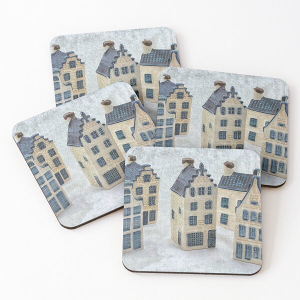 Aperçu de l'œuvre Maisons bleues de Delft éparses créée et vendue par Photopat.