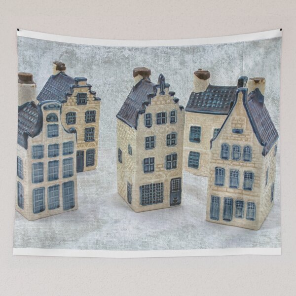 Item preview, Scattered delft  blue houses designed and sold by Photopat.