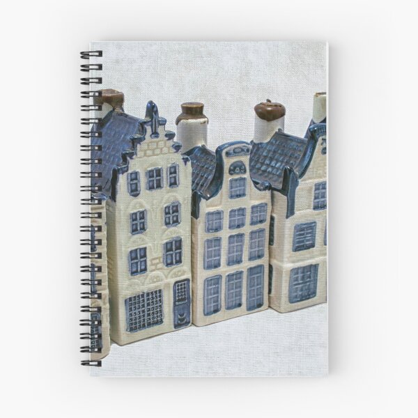 Item preview, Five Delft blue houses in a row designed and sold by Photopat.