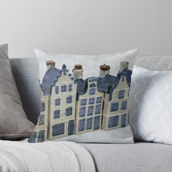 Item preview, Five Delft blue houses in a row designed and sold by Photopat.