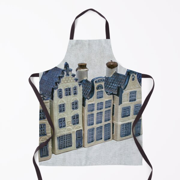 Item preview, Five Delft blue houses in a row designed and sold by Photopat.