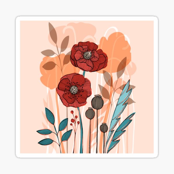 Poppy Fields Sticker