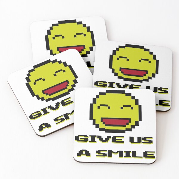Item preview, Give us a smile pixel smiley face emoji  designed and sold by MOODU.