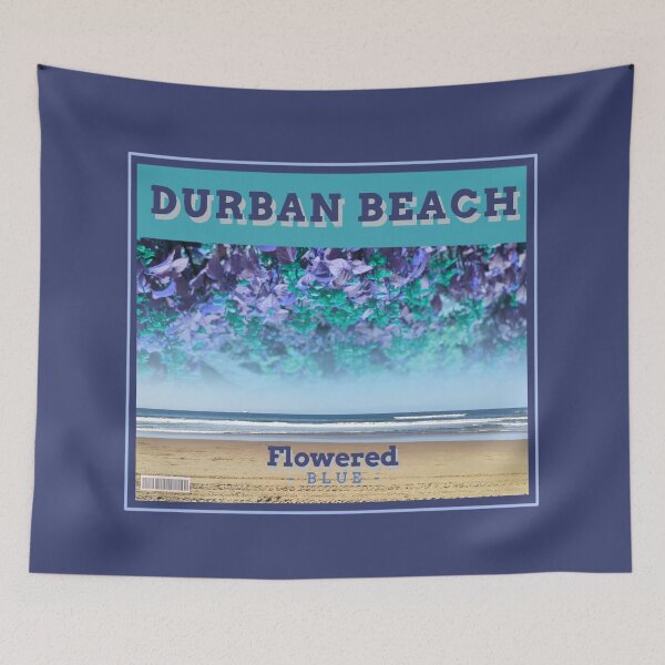 Item preview, Durban beach flowered blue retro  designed and sold by Weather gifts .