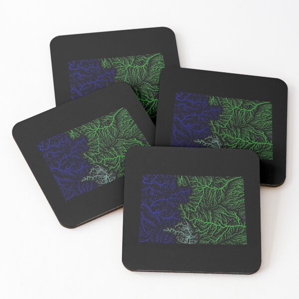 Item preview, Colorado River Basin Map in Rainbow Colours with Black Background designed and sold by GrasshopperGeo.