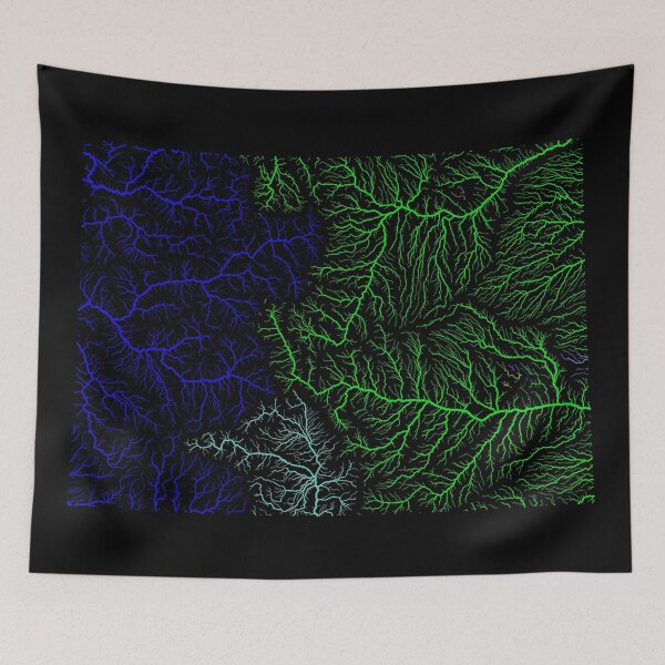 Item preview, Colorado River Basin Map in Rainbow Colours with Black Background designed and sold by GrasshopperGeo.