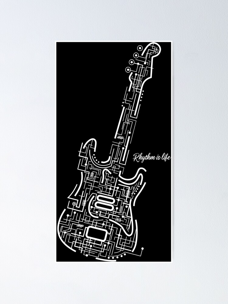 "rhythm electric guitar worship" Poster for Sale by johndesignwaves
