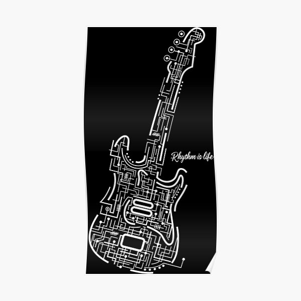 "rhythm electric guitar worship" Poster for Sale by johndesignwaves