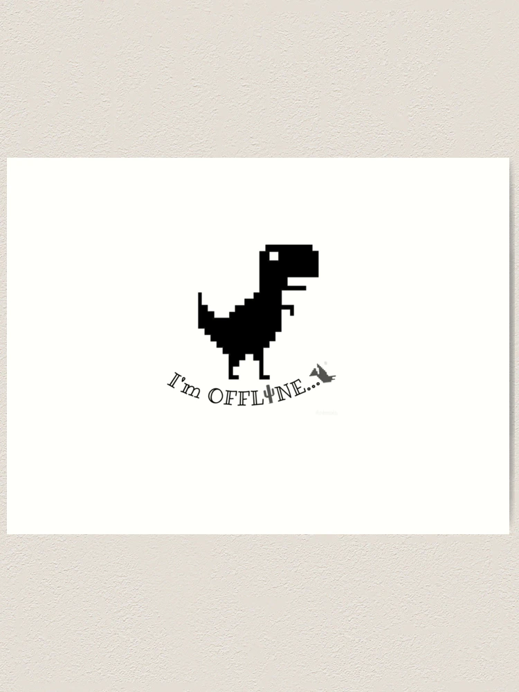 Night Offline T-Rex Game - Google Dino Run | Art Print