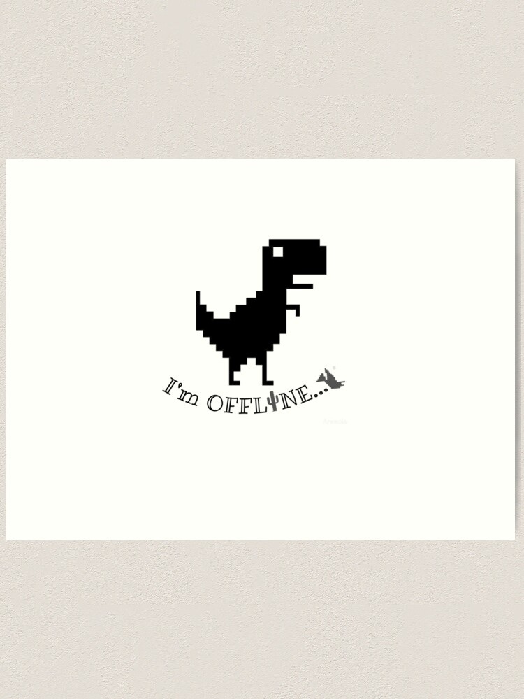 Offline - Unable to connect to the internet - Dino Game Sticker Art Print  for Sale by FoxBrother