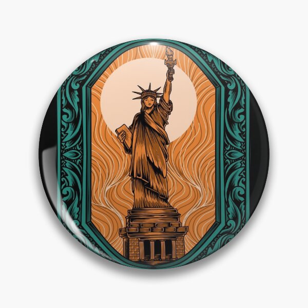 Item preview, Illustration Vector Liberty Statue with Vintage Engraving Ornament designed and sold by Peekonet.