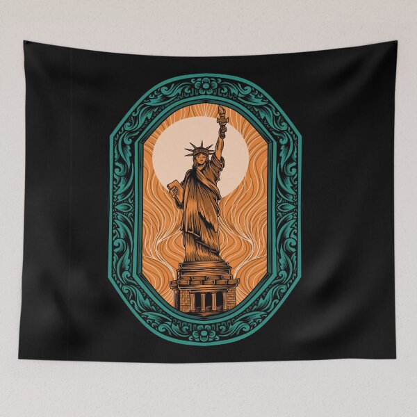 Item preview, Illustration Vector Liberty Statue with Vintage Engraving Ornament designed and sold by Peekonet.
