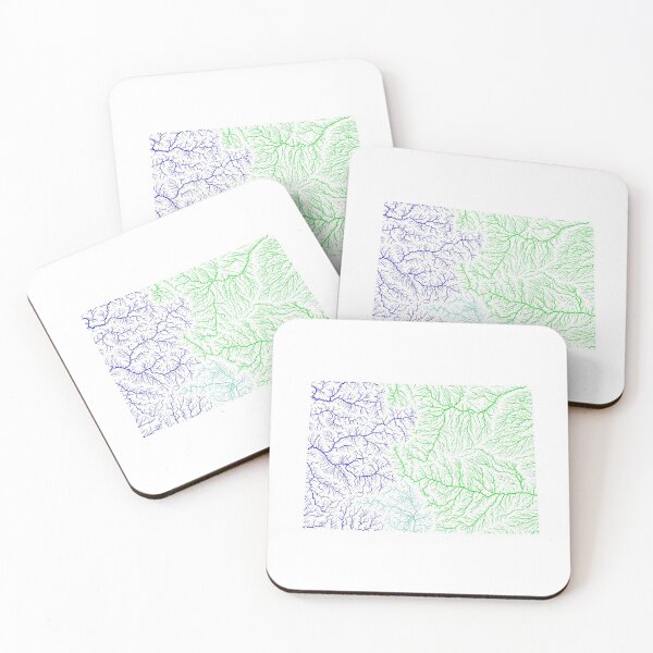 Item preview, Colorado River Basin Map in Rainbow Colours with White Background designed and sold by GrasshopperGeo.