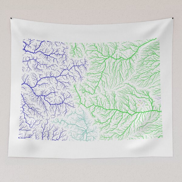 Item preview, Colorado River Basin Map in Rainbow Colours with White Background designed and sold by GrasshopperGeo.
