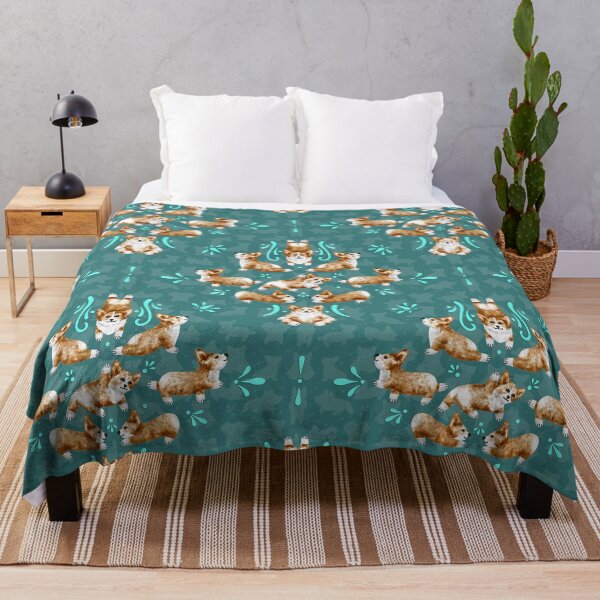 Item preview, Corgi Yoga Damask - corgi, dogs, yoga designed and sold by E-dri @ edridesigns.