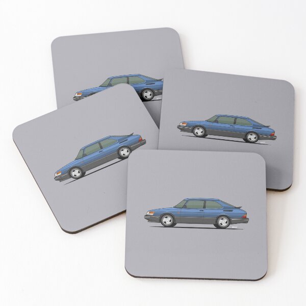 Item preview, Saab 900 Turbo single side view illustration - BLUE designed and sold by RJWautographics.