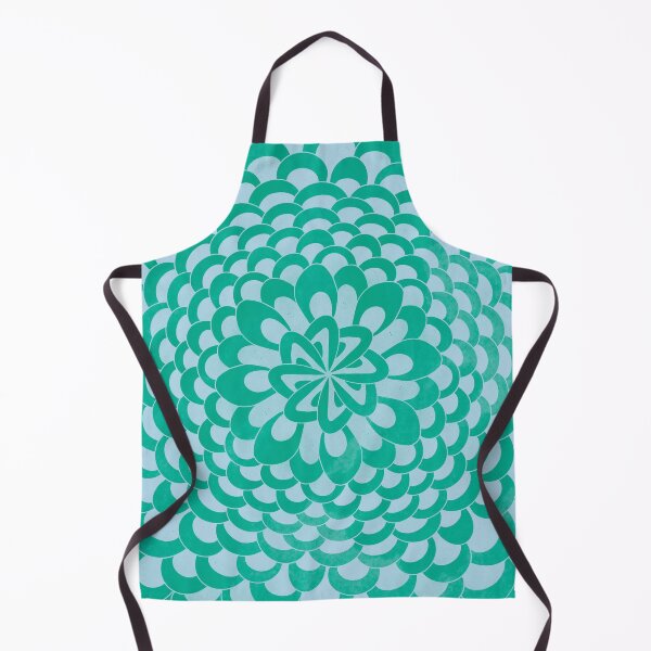 Item preview, Turquoise, green, blue geometric flower pattern designed and sold by Julie  Owen.