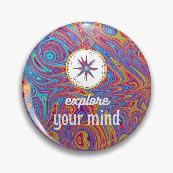 Item preview, Hippie Psychedelic Explore Your Mind Compass designed and sold by Natasha Rolfe.