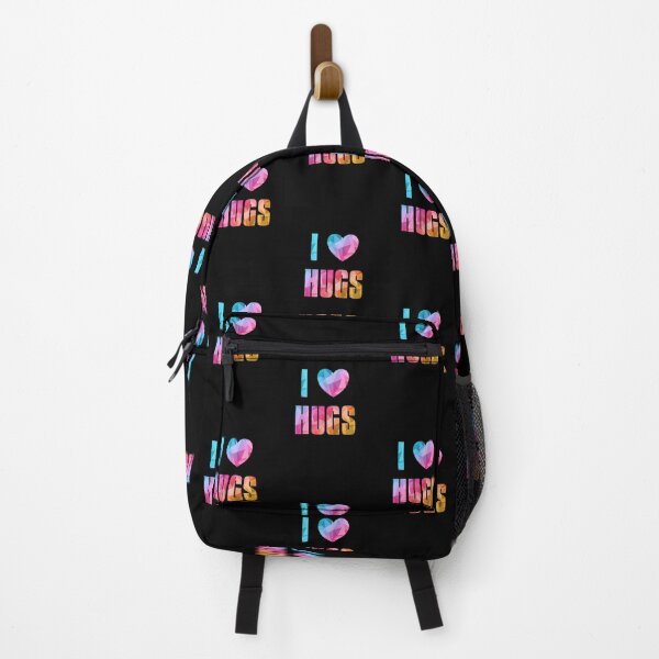 Item preview, I Heart Hugs - Text design with Low Poly Triangle Pattern Overlay - Retro Outrun Vaporwave Colors designed and sold by dylanxh.