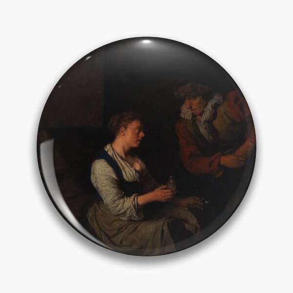 Item preview, A suitor with a woman at a spinning wheel - Cornelis Bega designed and sold by Vintage Designs +.