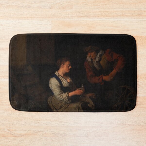 Item preview, A suitor with a woman at a spinning wheel - Cornelis Bega designed and sold by Vintage Designs +.