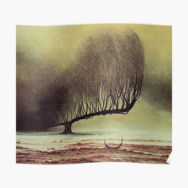 Untitled (Lone Tree), by Zdzisław Beksiński Poster