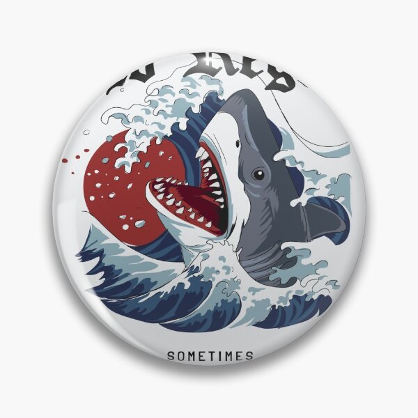 Item preview, No Regret Slogan with Shark Ocean Wave Illustration designed and sold by Peekonet.
