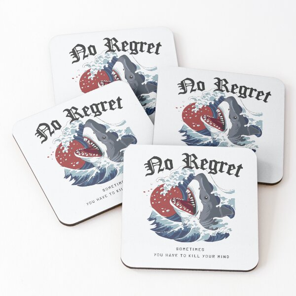 Item preview, No Regret Slogan with Shark Ocean Wave Illustration designed and sold by Peekonet.
