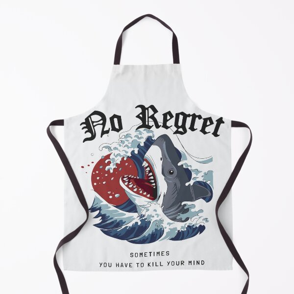 Item preview, No Regret Slogan with Shark Ocean Wave Illustration designed and sold by Peekonet.