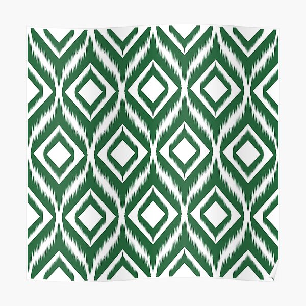 Ikat pattern ethnic tribal textile fabric aztec motif geometric mandalas native boho bohemian carpet African American digital paper Poster