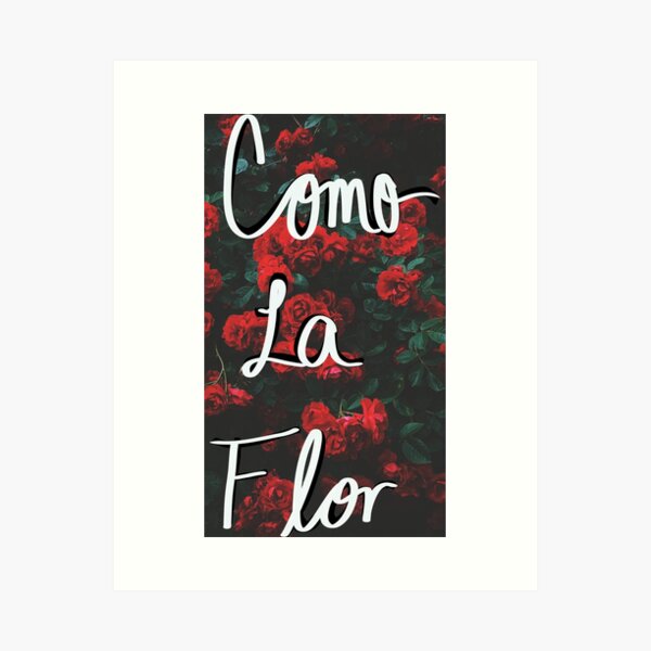 Selena Como La Flor White Heart Song Lyric Print - Song Lyric Designs