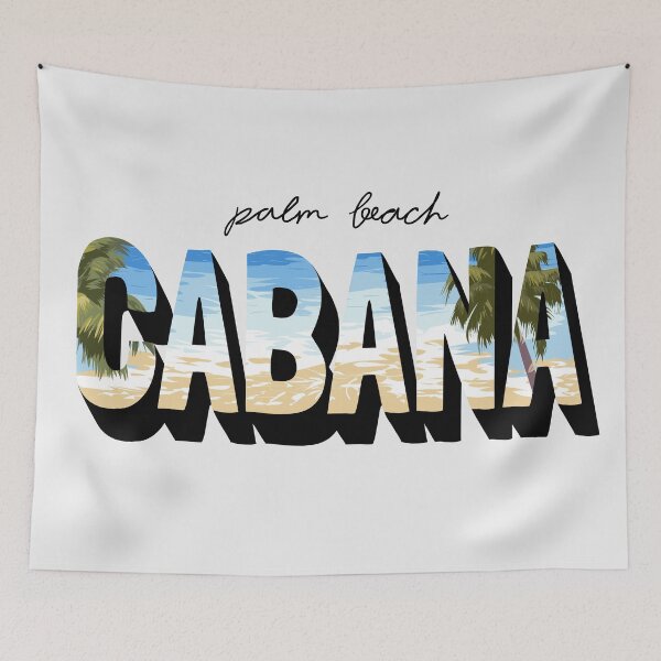 Item preview, Palm Beach Cabana Slogan Beach Palm Trees Background designed and sold by Peekonet.