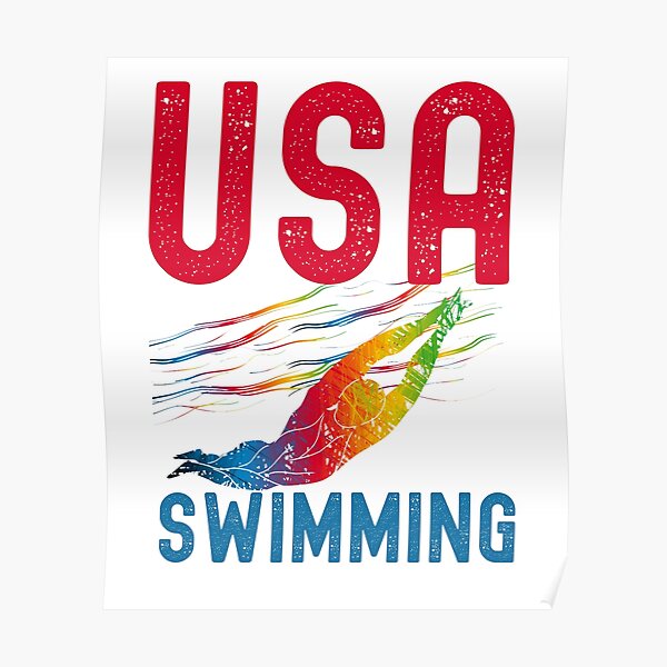 "USA Swimming USA swimmer American Swimmer" Poster by DontLaughSwim