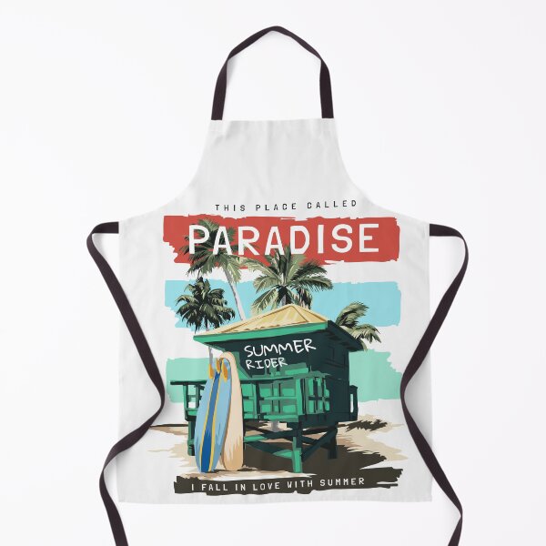Item preview, Paradise Slogan with Beach Hut Surfboards Colorful Stripe Background designed and sold by Peekonet.