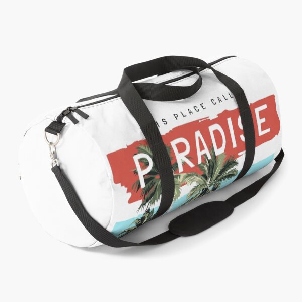 Item preview, Paradise Slogan with Beach Hut Surfboards Colorful Stripe Background designed and sold by Peekonet.