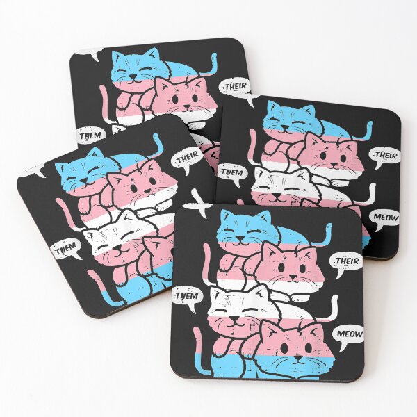 Item preview, They Their Them Meow Cats Transgender Flag LGBT Pride Trans designed and sold by DeanLee.
