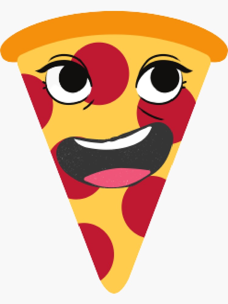 " smiley pizza face" Sticker for Sale by Menddyy Redbubble