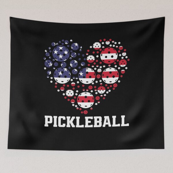 Item preview, Paddleball Sports US Flag Patriotic Pickleball Heart designed and sold by ShopTheStyle.