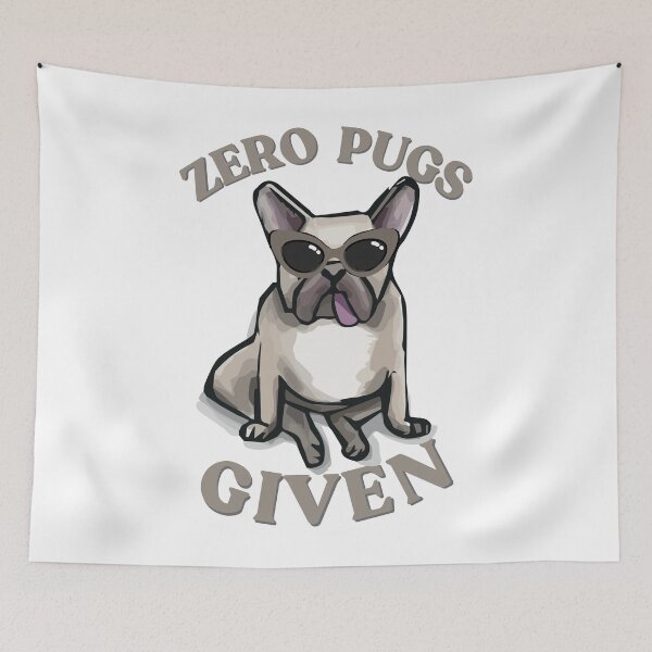 Item preview, ZERO PUGS GIVEN Cute Pug Wearing Sunglasses designed and sold by sunnyxvibesss.