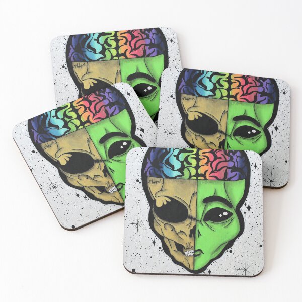 Item preview, Alien/skull Half and half design designed and sold by Jjs TrippyDesigns.
