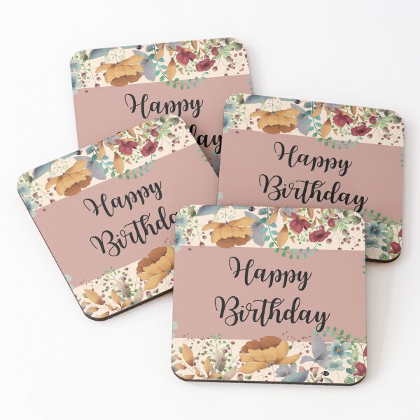 Item preview, Happy Birthday with Flowers designed and sold by PrintinglyArt.