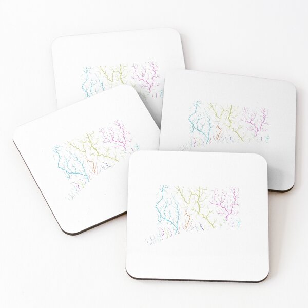 Item preview, Connecticut River Basin Map in Rainbow Colours with White Background designed and sold by GrasshopperGeo.