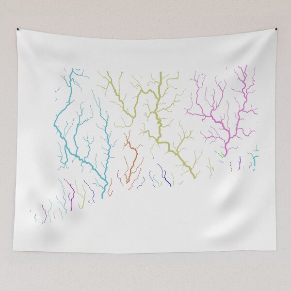 Item preview, Connecticut River Basin Map in Rainbow Colours with White Background designed and sold by GrasshopperGeo.