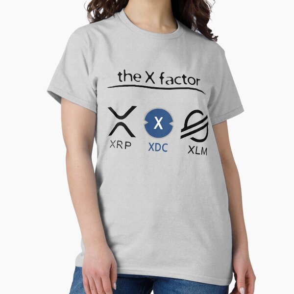 Vista previa del artículo con la obra «El X Factor XLM XRP XDC», diseñado y vendido por PopFoxT-shirts.