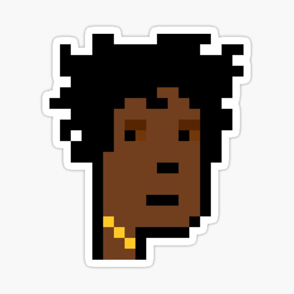 Aperçu de l'œuvre Jay-Z CryptoPunk # 6095 (Homme avec chaîne en or et cheveux sauvages) créée et vendue par inVinnieVeritas.