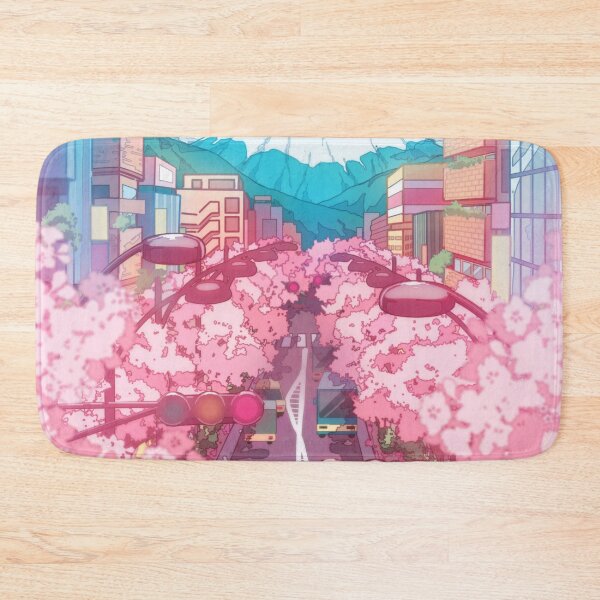 Item preview, The Japanese Mount Fuji view and the pink spring in the city (soft colors) designed and sold by AnGoArt.