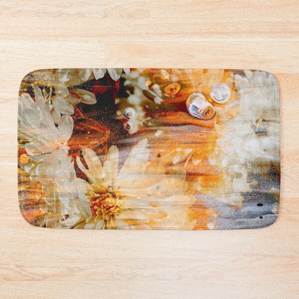 Item preview, "Invisible String" Floral plant collage of flowers wrapped in a fog of orange and yellow designed and sold by N-o-r-d-l-y-s.