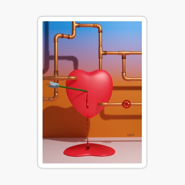 Cupid's Bleeding Heart Sticker
